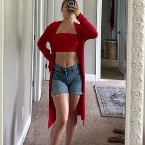 🧧Free People tube top and cardigan set